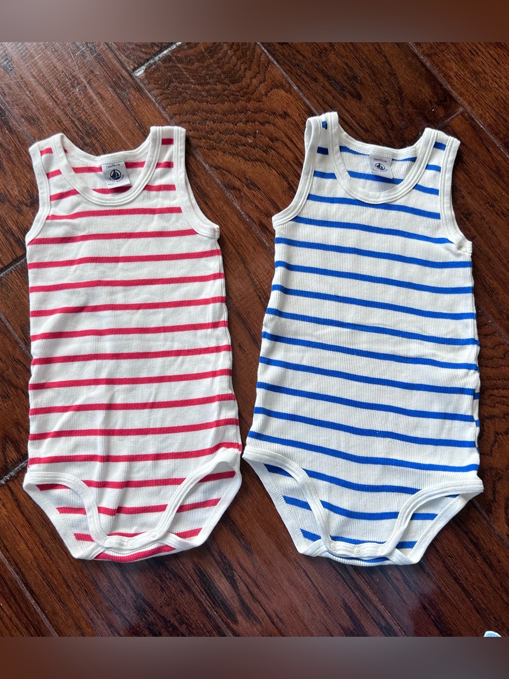 PETIT BATEAU Striped Cotton Bodysuits 24m